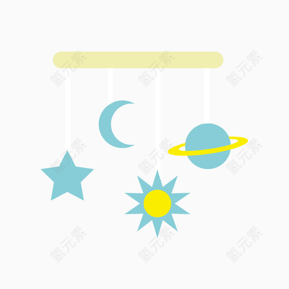 矢量手绘星空元素玩具