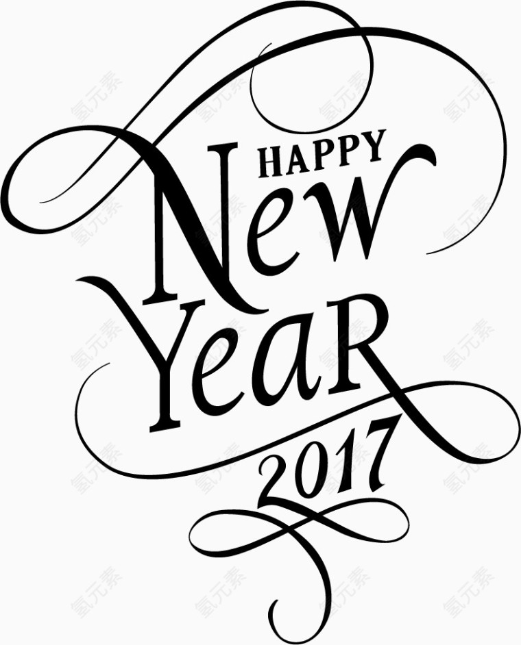 黑色2017新年英文