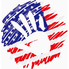 墨迹手掌印国旗