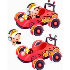 卡通人物赛车比赛场景