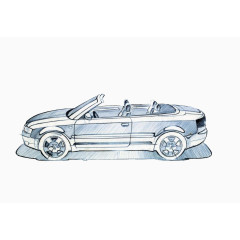 手绘跑车素描汽车简笔画