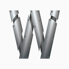 金属质感字母字体W