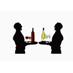 卡通人物端着托盘