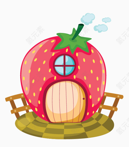 小清新卡通草莓房子