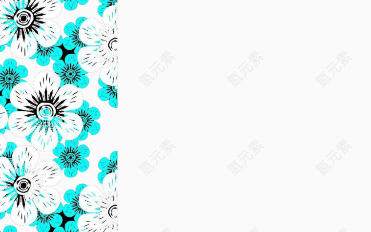绿花白花底纹