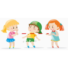 卡通手绘玩游戏的儿童 