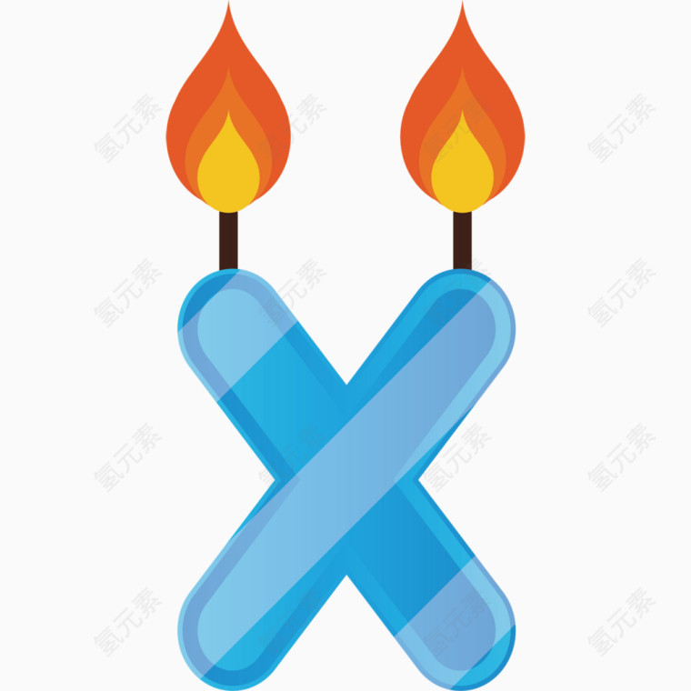 卡通手绘字母x蜡烛