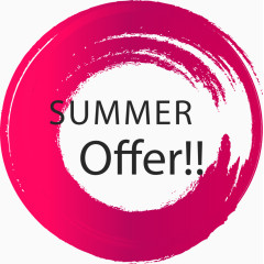 水彩夏日折扣标签