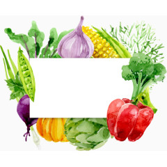 绿色蔬菜卡通手绘文字框