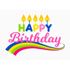 创意生日快乐标签矢量素材