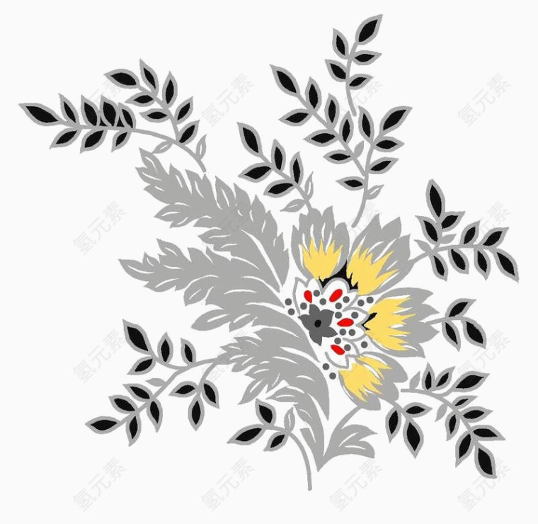 黑色叶子灰色叶子素材