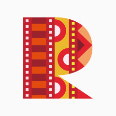 民族风几何图案字母R