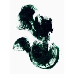 绿色不规则水墨笔刷