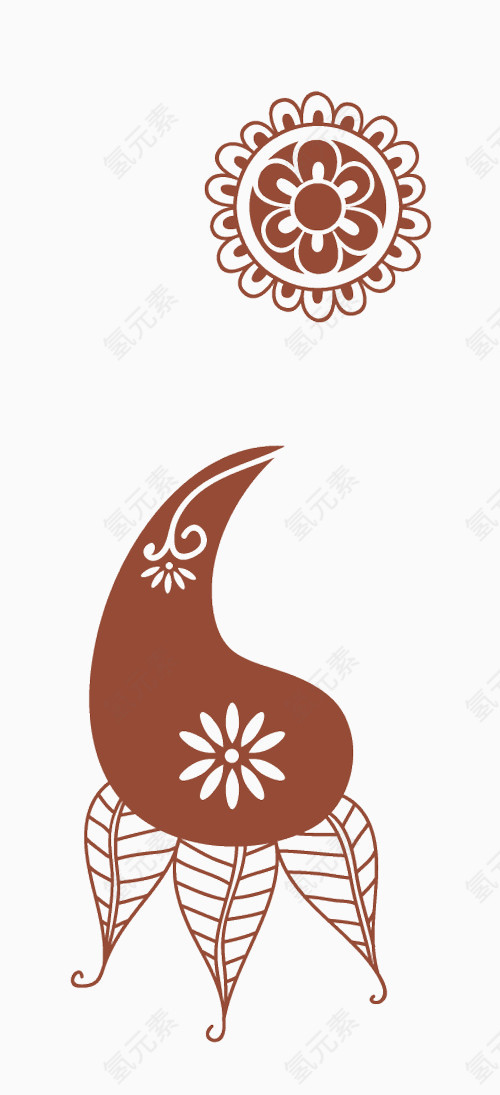 简约孔雀花纹