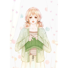 小清新少女手绘插画