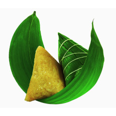 清新绿色新鲜粽子