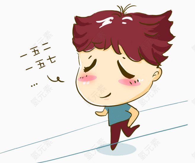 手绘跳绳的男孩