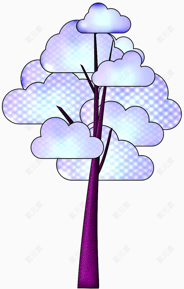云朵树木