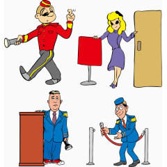 矢量卡通手绘职业人士警官素材