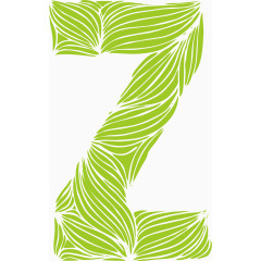 绿色条纹英文字体字母Z