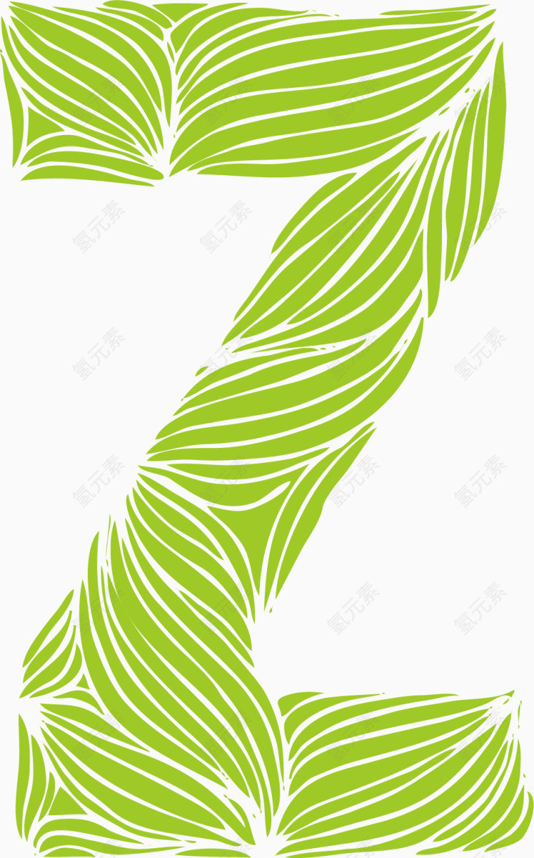 绿色条纹英文字体字母Z