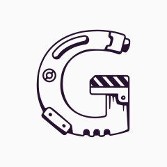 机械字母字体设计G