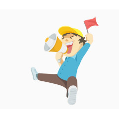 卡通拿喇叭的人