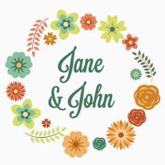 色彩缤纷矢量花环