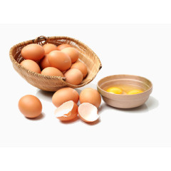 一篮子新鲜鸡蛋