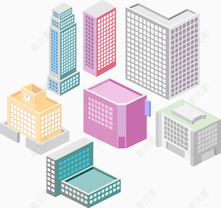 大楼矢量写字楼卡通