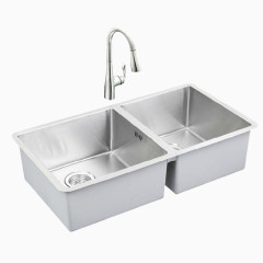 水槽双槽不锈钢方形