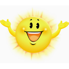 卡通金黄色太阳笑脸