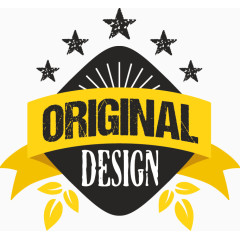 黑黄配色复古折扣标签矢量图