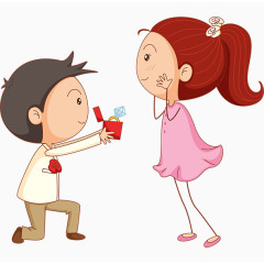 情人节卡通人物装饰元素