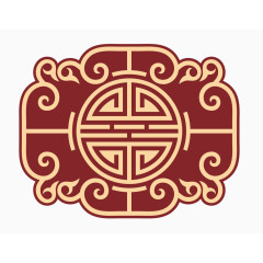 矢量中式喜字雕花