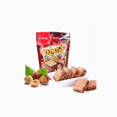 马奇新新妙乐露丝巧克力味榛子花生夹心威化饼干