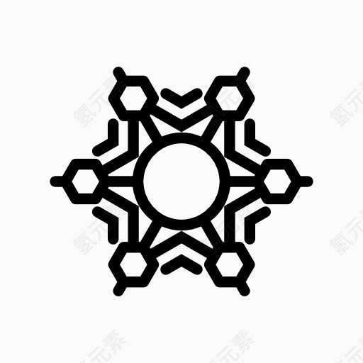 六角雪花符号图标