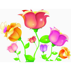 手绘儿童劫彩色花朵装饰