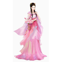 手绘古装女素材png