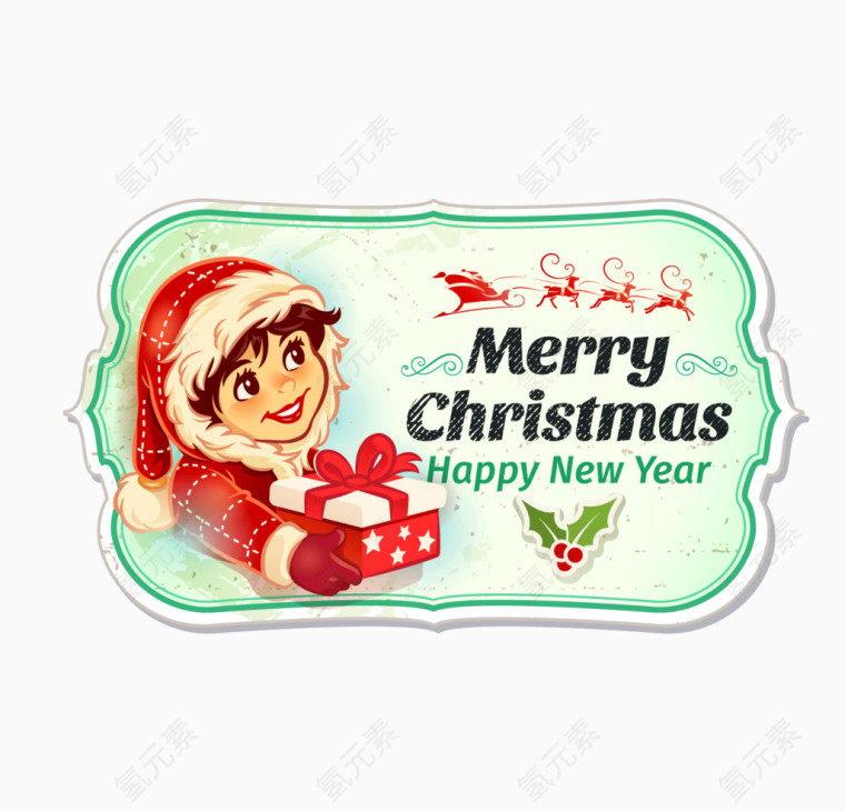 圣诞礼物创意标签图片素材