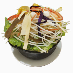 干面凉拌蔬菜美食png图片