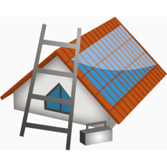 创意个性卡通动漫手绘修房子素材