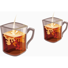 茶水玻璃杯矢量图