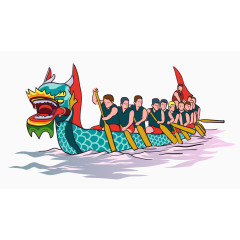 卡通端午节划龙舟