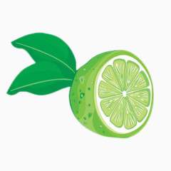 简约手绘绿色柠檬