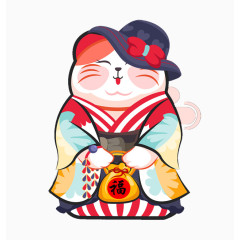 福字招财猫素材