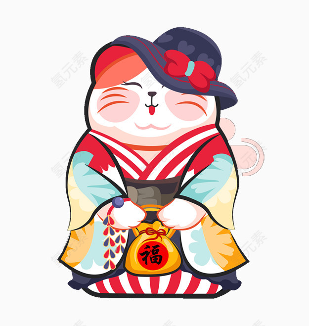 福字招财猫素材