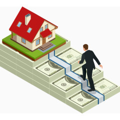 矢量金钱上的房屋设计