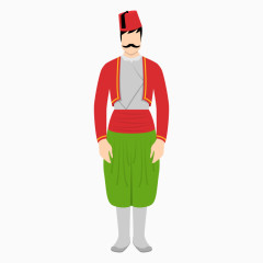 土耳其特色展示男装服饰素材卡通