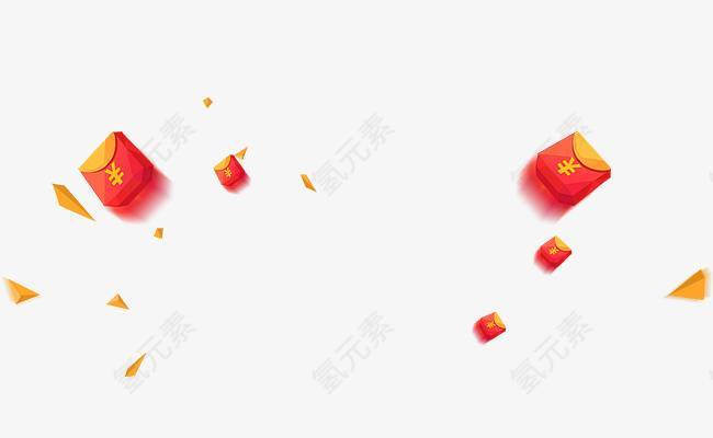 喜庆漂浮红包庆祝新年